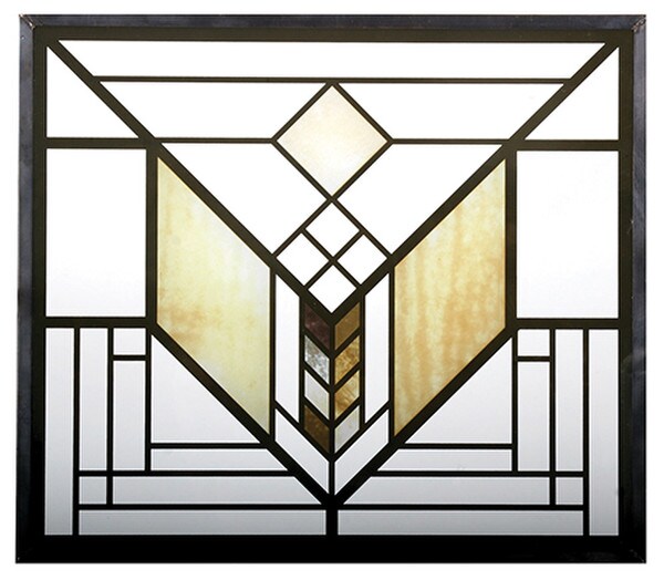 Lake Geneva Art Glass Window by Frank Lloyd Wright Replica